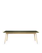 FDB Møbler C35 Dining Table Series โต๊ะไม้โอ๊กดีไซน์ปี 1957 โดย Poul M. Volther พร้อมตัวเลือกท็อปไม้โอ๊กและลิเนเลียม หลายขนาดและแผ่นต่อโต๊ะ (extension leaves)