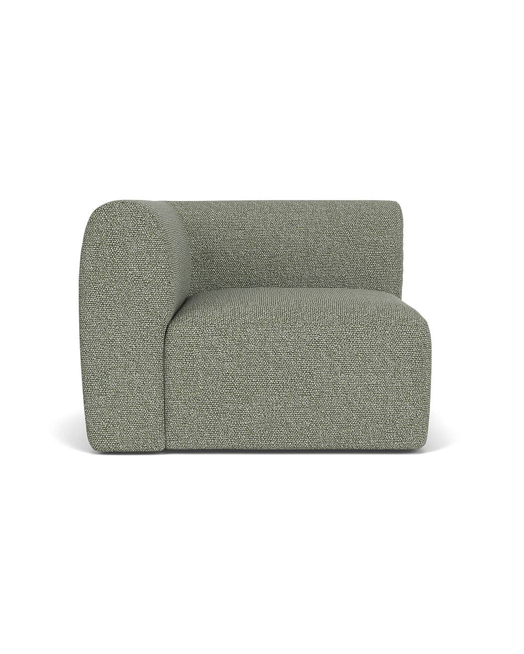 FDB Møbler โซฟาโมดูลาร์ L47 Korinth โดย Krøyer & Sætter-Lassen ดีไซน์โค้งมนสไตล์สแกนดิเนเวียน ประกอบด้วยมุมซ้าย มอดูลกลาง มุมขวา พัฟ และหมอนทรงกระบอก พร้อมตัวเลือกผ้า 17 แบบ