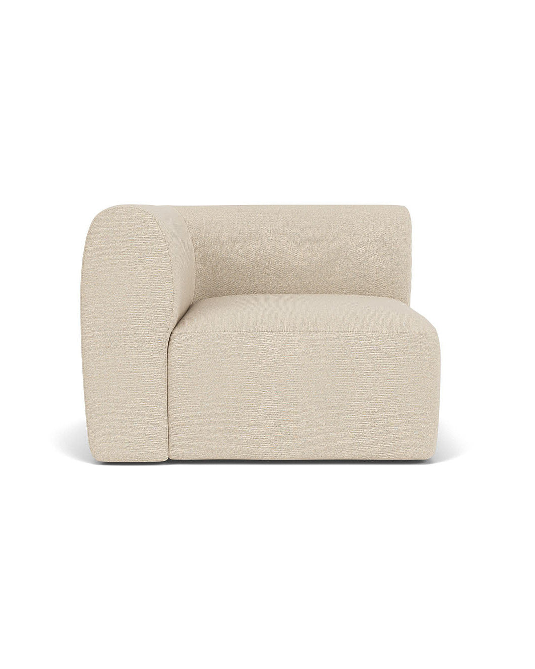 FDB Møbler โซฟาโมดูลาร์ L47 Korinth โดย Krøyer & Sætter-Lassen ดีไซน์โค้งมนสไตล์สแกนดิเนเวียน ประกอบด้วยมุมซ้าย มอดูลกลาง มุมขวา พัฟ และหมอนทรงกระบอก พร้อมตัวเลือกผ้า 17 แบบ