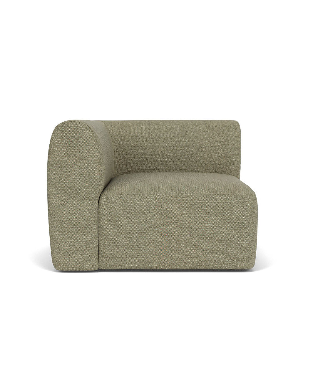 FDB Møbler โซฟาโมดูลาร์ L47 Korinth โดย Krøyer & Sætter-Lassen ดีไซน์โค้งมนสไตล์สแกนดิเนเวียน ประกอบด้วยมุมซ้าย มอดูลกลาง มุมขวา พัฟ และหมอนทรงกระบอก พร้อมตัวเลือกผ้า 17 แบบ