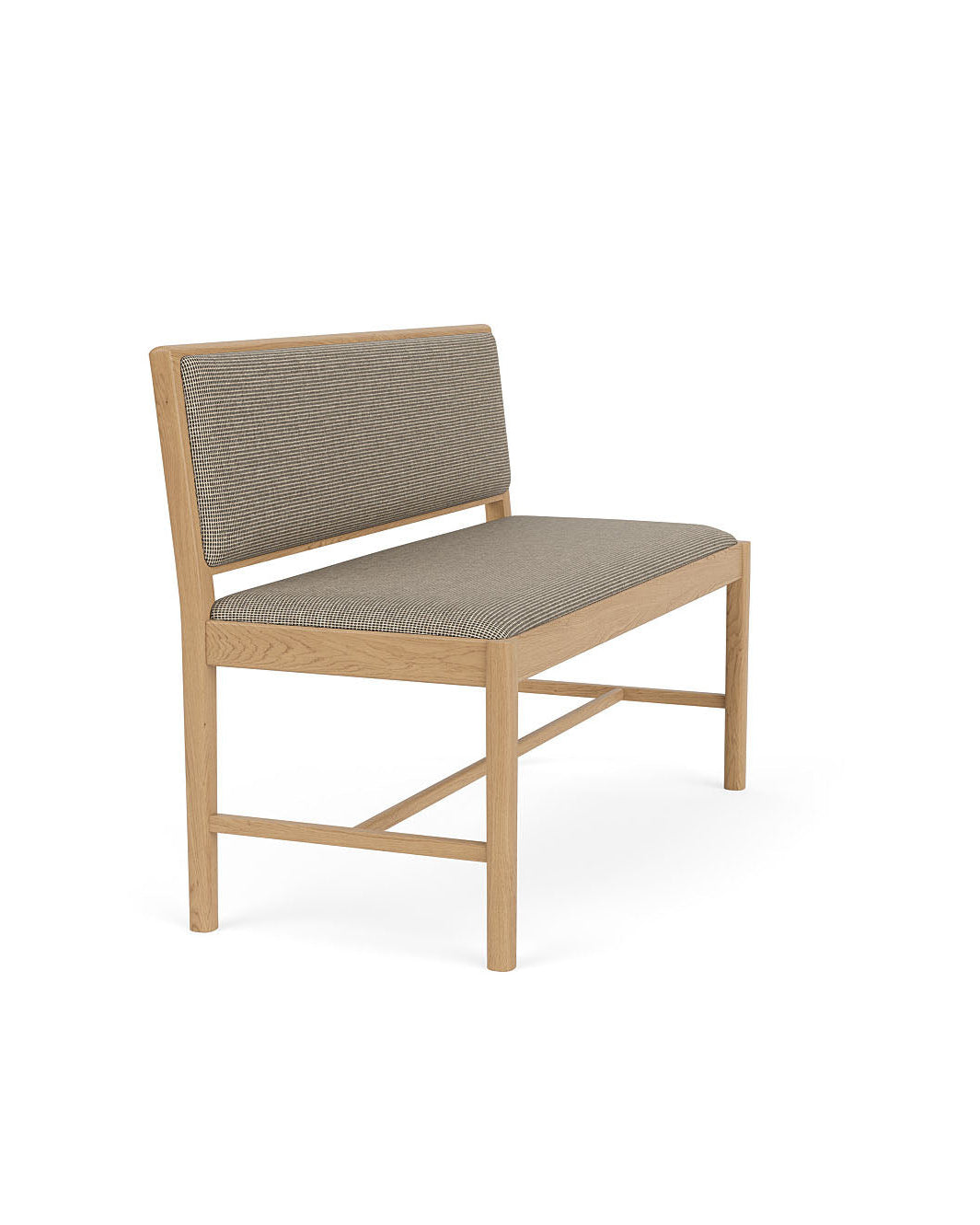 FDB Møbler J176 Sønderborg เบนช์ไม้โอ๊กเคลือบน้ำมัน พร้อมเบาะผ้า Meleret หรือ Ploegwool Blue ออกแบบโดย Mogens Koch