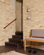 FDB Møbler J176 Sønderborg เบนช์ไม้โอ๊กเคลือบน้ำมัน พร้อมเบาะผ้า Meleret หรือ Ploegwool Blue ออกแบบโดย Mogens Koch