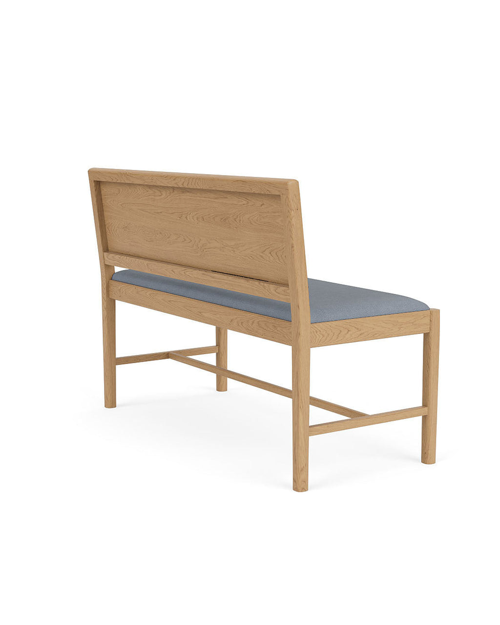 FDB Møbler J176 Sønderborg เบนช์ไม้โอ๊กเคลือบน้ำมัน พร้อมเบาะผ้า Meleret หรือ Ploegwool Blue ออกแบบโดย Mogens Koch