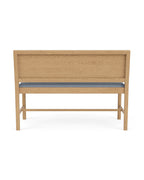 FDB Møbler J176 Sønderborg เบนช์ไม้โอ๊กเคลือบน้ำมัน พร้อมเบาะผ้า Meleret หรือ Ploegwool Blue ออกแบบโดย Mogens Koch