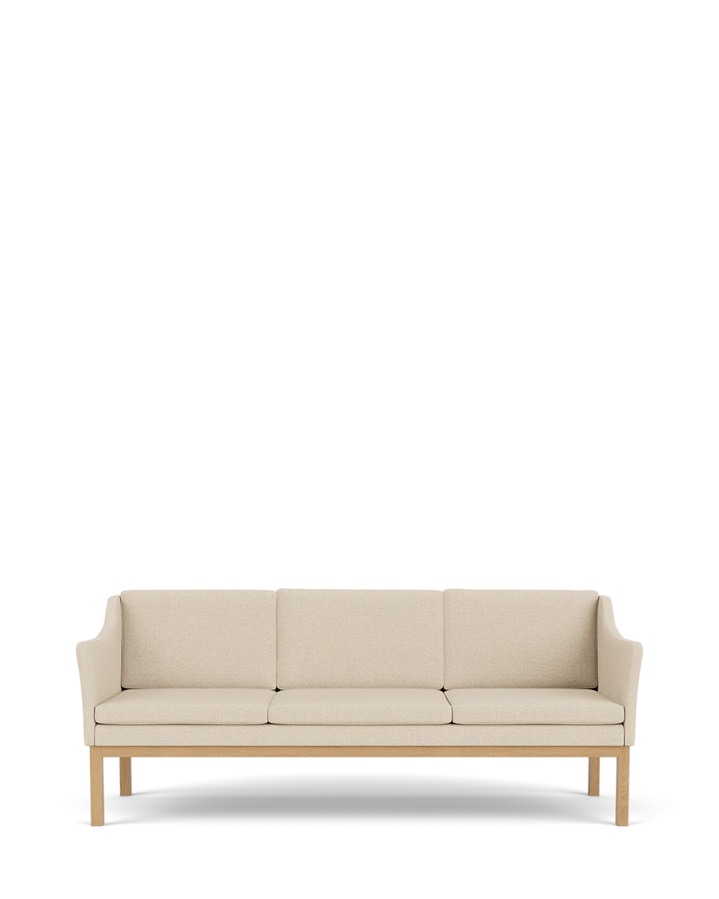 FDB Møbler L43 MK46 3-Seater Sofa โซฟาไม้โอ๊คพร้อมเบาะหนังดีไซน์สแกนดิเนเวียนโครงสร้างเปิด ออกแบบโดย Mogens Koch