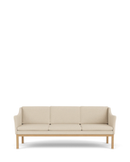FDB Møbler L43 MK46 3-Seater Sofa โซฟาไม้โอ๊คพร้อมเบาะหนังดีไซน์สแกนดิเนเวียนโครงสร้างเปิด ออกแบบโดย Mogens Koch