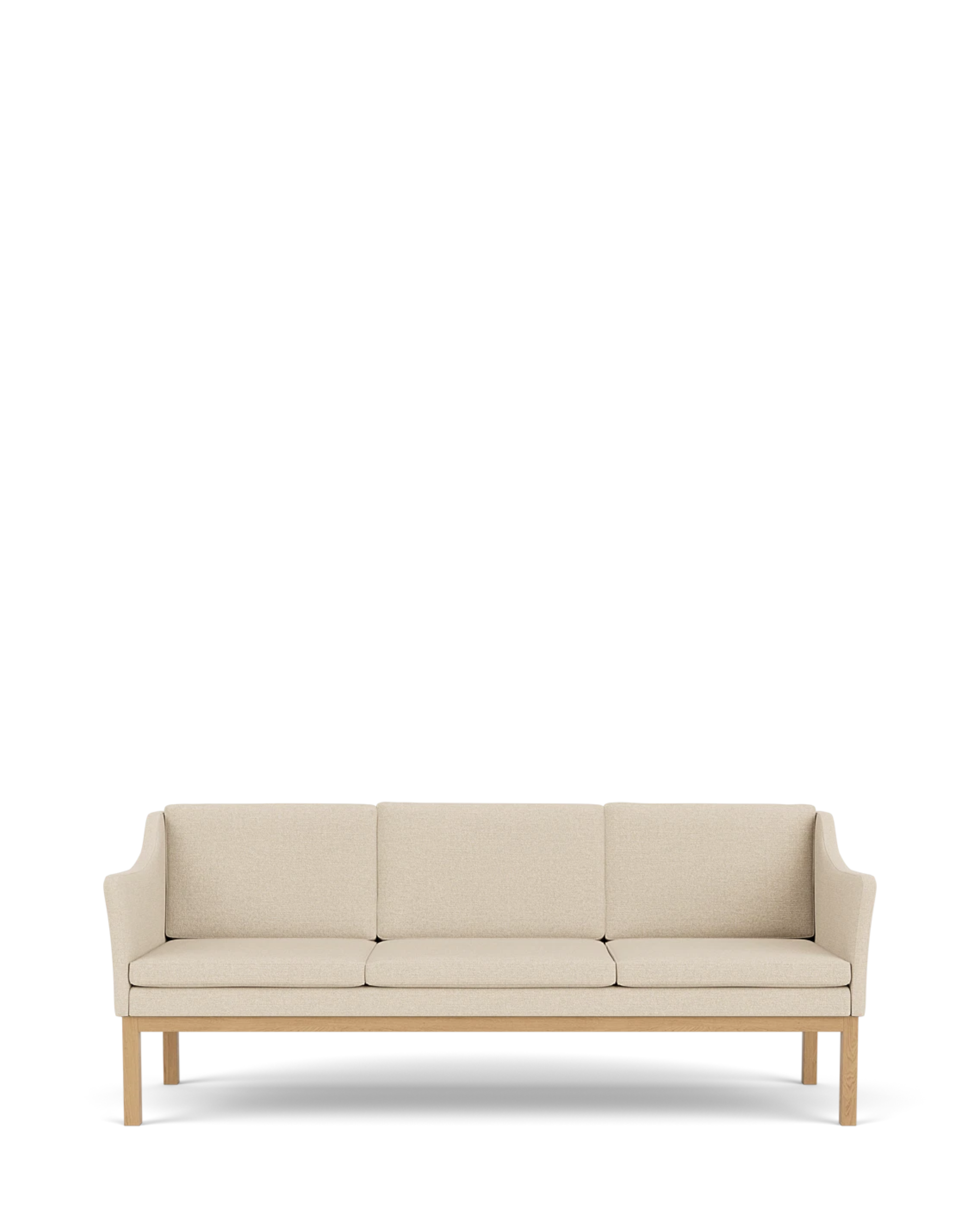 FDB Møbler L43 MK46 3-Seater Sofa โซฟาไม้โอ๊คพร้อมเบาะหนังดีไซน์สแกนดิเนเวียนโครงสร้างเปิด ออกแบบโดย Mogens Koch
