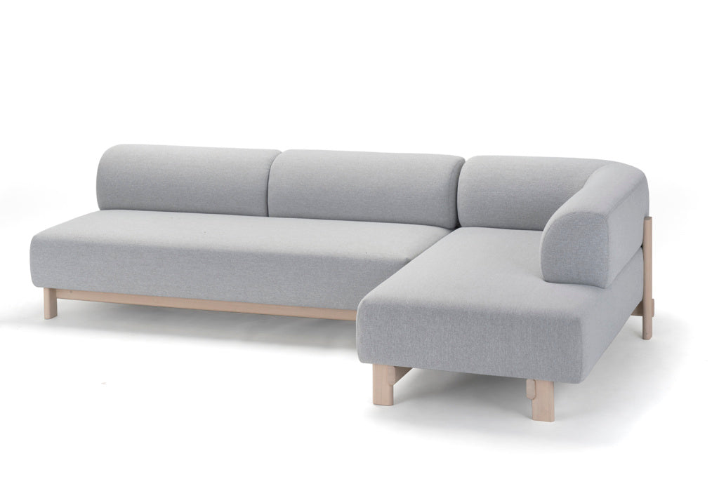Karimoku New Standard Elephant Sofa Chaise Longue L โซฟาเชสลองเบาะบุผ้าฐานไม้เกาลัด ออกแบบโดย Christian Haas