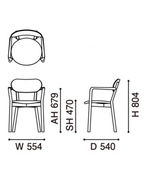เก้าอี้ Karimoku New Standard Castor Armchair Plus Pad เก้าอี้ไม้โอ๊คญี่ปุ่นพร้อมที่วางแขนและเบาะนั่ง เหมาะสำหรับโต๊ะอาหาร ห้องประชุม และพื้นที่ใช้งานภายใน