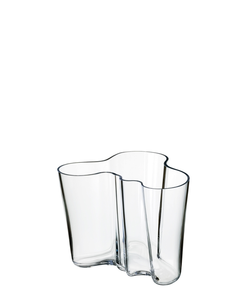 แจกันแก้ว Alvar Aalto จาก Iittala เป่าแก้วด้วยมือ แรงบันดาลใจจากคลื่นน้ำ สี Clear ขนาด 160 มม.
