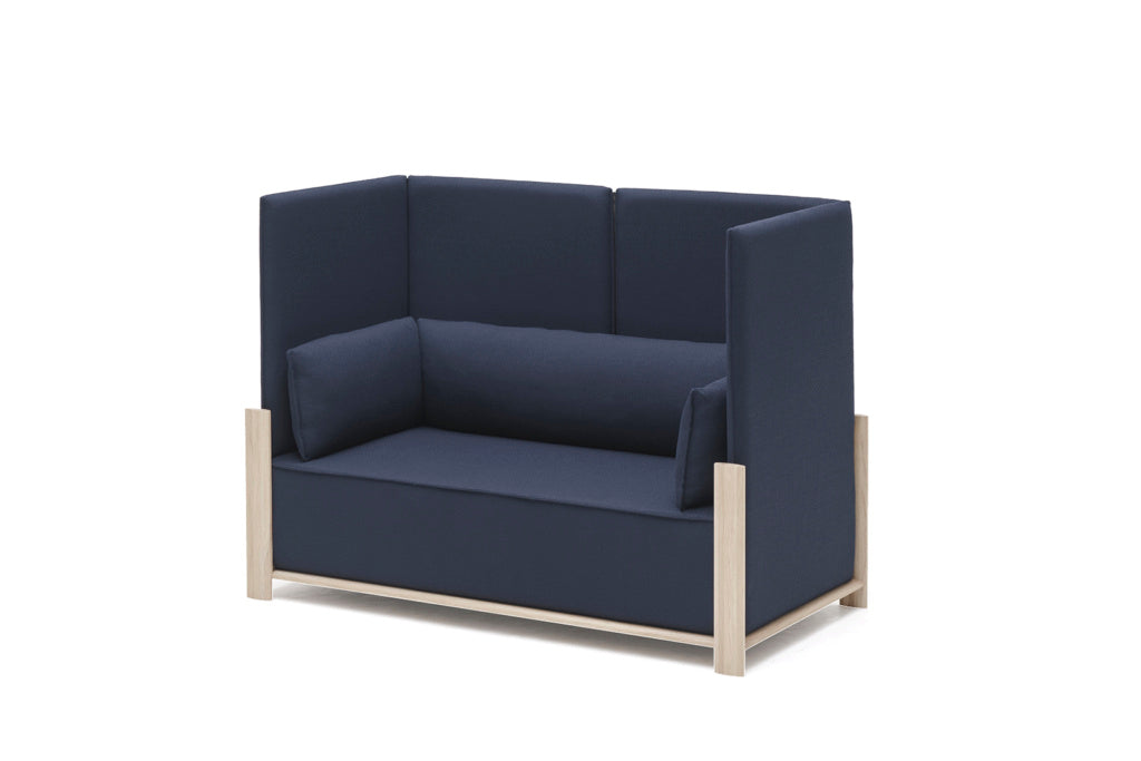 Karimoku New Standard Fence Sofa 2-Seater โซฟาพนักพิงสูงโครงไม้โอ๊คเบาะบุผ้า ออกแบบโดย Geckeler Michels
