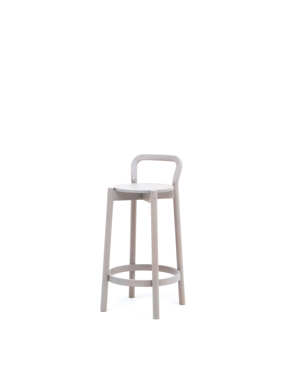 Karimoku New Standard Castor Bar Stool with Backrest สตูลบาร์ไม้โอ๊คมีพนักพิง