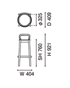 Karimoku New Standard Castor Bar Stool with Backrest สตูลบาร์ไม้โอ๊คมีพนักพิง