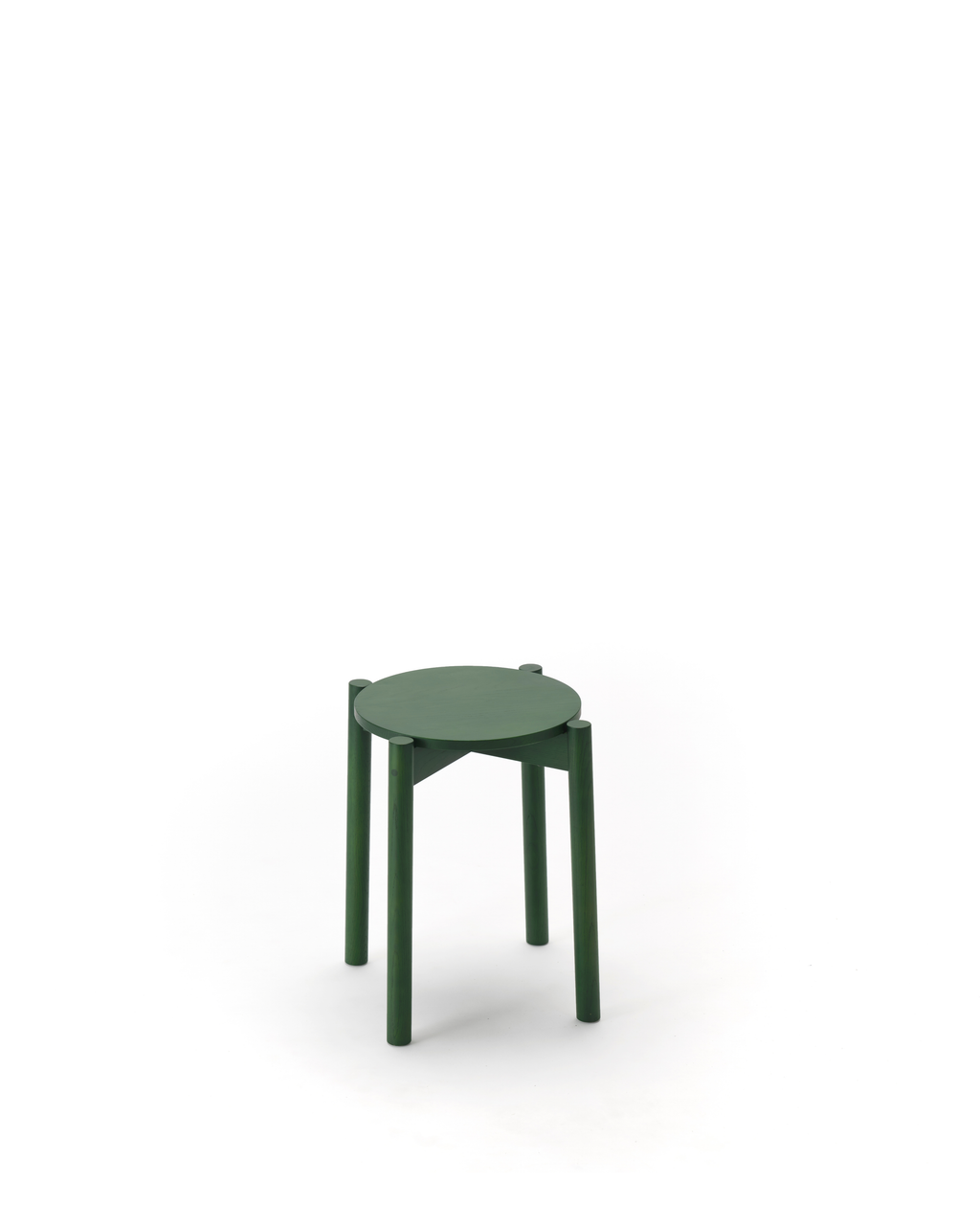 Karimoku New Standard Castor Stool Plus สตูลไม้โอ๊คทรงเรียบวางซ้อนเก็บได้