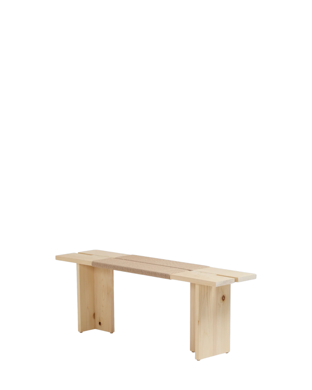 Ishinomaki Laboratory 90° Bench ม้านั่งไม้ที่นั่งถัก papercord ออกแบบโดย Norm Architects