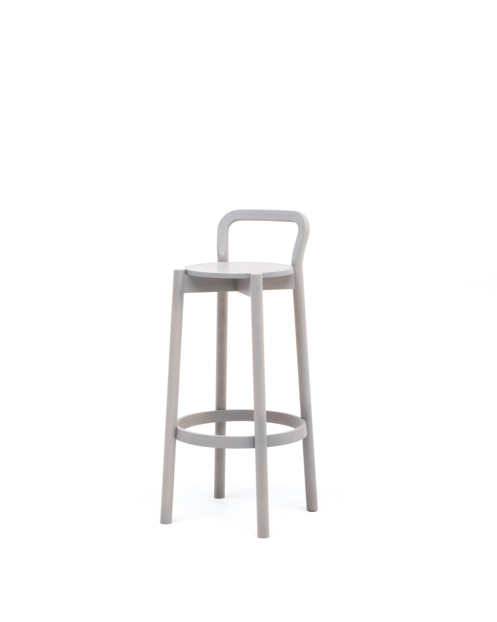 Karimoku New Standard Castor Bar Stool with Backrest High สตูลบาร์ไม้โอ๊คมีพนักพิง