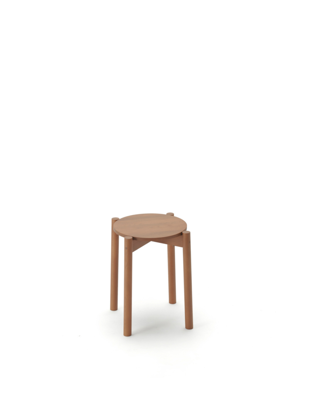 Karimoku New Standard Castor Stool Plus สตูลไม้โอ๊คทรงเรียบวางซ้อนเก็บได้