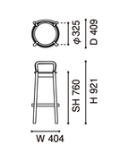 Karimoku New Standard Castor Bar Stool with Backrest High สตูลบาร์ไม้โอ๊คมีพนักพิง