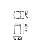 Karimoku New Standard Castor Stool Plus สตูลไม้โอ๊คทรงเรียบวางซ้อนเก็บได้