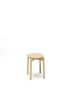 Karimoku New Standard Castor Stool Plus Pad สตูลไม้โอ๊คเบาะบุทรงกลม