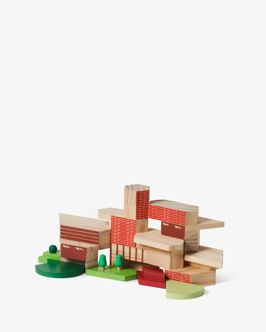 Areaware Blockitecture® Frank Lloyd Wright – Usonian by James Paulius, wooden hexagonal blocks inspired by Usonian architecture. ชุดบล็อกไม้รูปทรงหกเหลี่ยมจาก Areaware แรงบันดาลใจจากสถาปัตยกรรม Usonian ออกแบบโดย James Paulius คัดสรรโดย Old Pine Trees