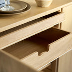 FDB Møbler A232 Sideboard ตู้เก็บของไม้โอ๊คดีไซน์สแกนดิเนเวียนพร้อมรายละเอียดทองเหลือง ออกแบบโดย Børge Mogensen