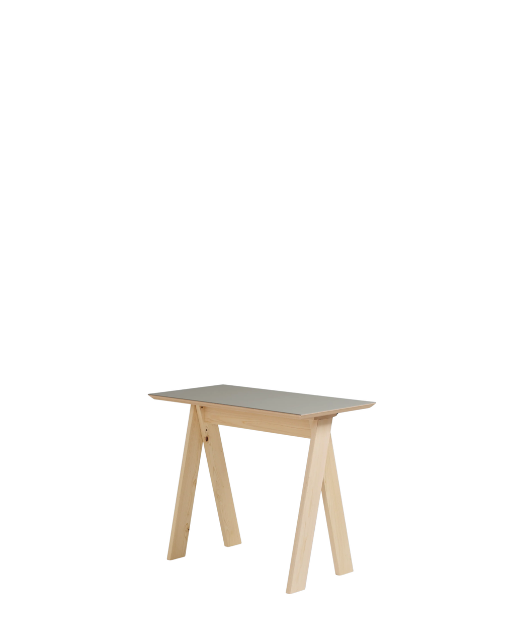 Ishinomaki Laboratory AA Desk โต๊ะทำงานไม้โครงสร้าง AA frame แผ่นท็อป linoleum ออกแบบโดย TORAFU ARCHITECTS