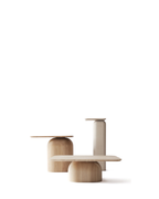 Nikari April Coffee & Side Tables ชุดโต๊ะ ash, oak และ birch สามขนาด ออกแบบโดย Alfredo Häberli