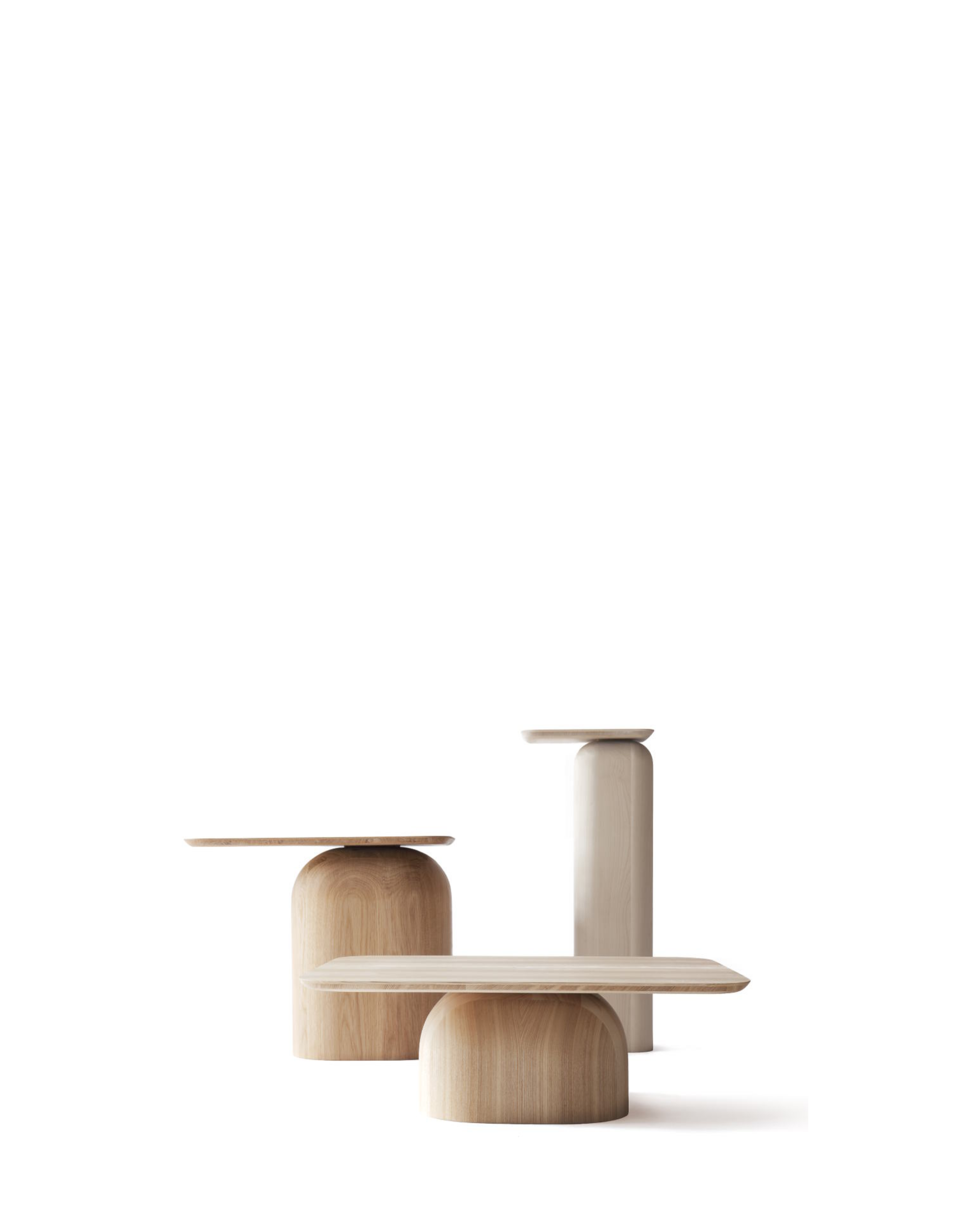 Nikari April Coffee & Side Tables ชุดโต๊ะ ash, oak และ birch สามขนาด ออกแบบโดย Alfredo Häberli