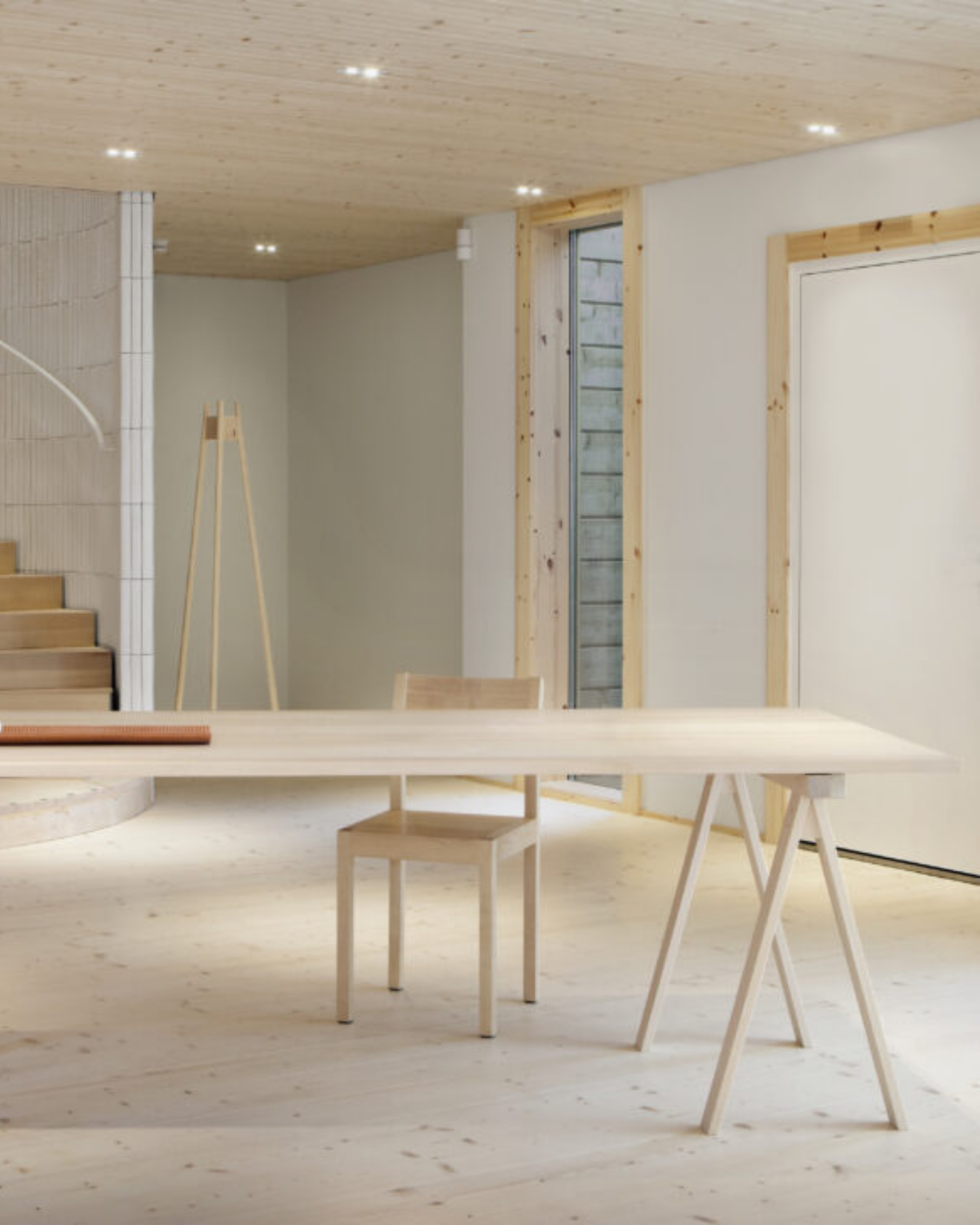 Nikari Arkitecture Table โต๊ะ birch พร้อมขา trestle แยกชิ้น ออกแบบโดย Kari Virtanen
