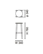 Karimoku New Standard Archive Barstool High สตูลบาร์ไม้โอ๊คดีไซน์มินิมอล ออกแบบโดย Christian Haas