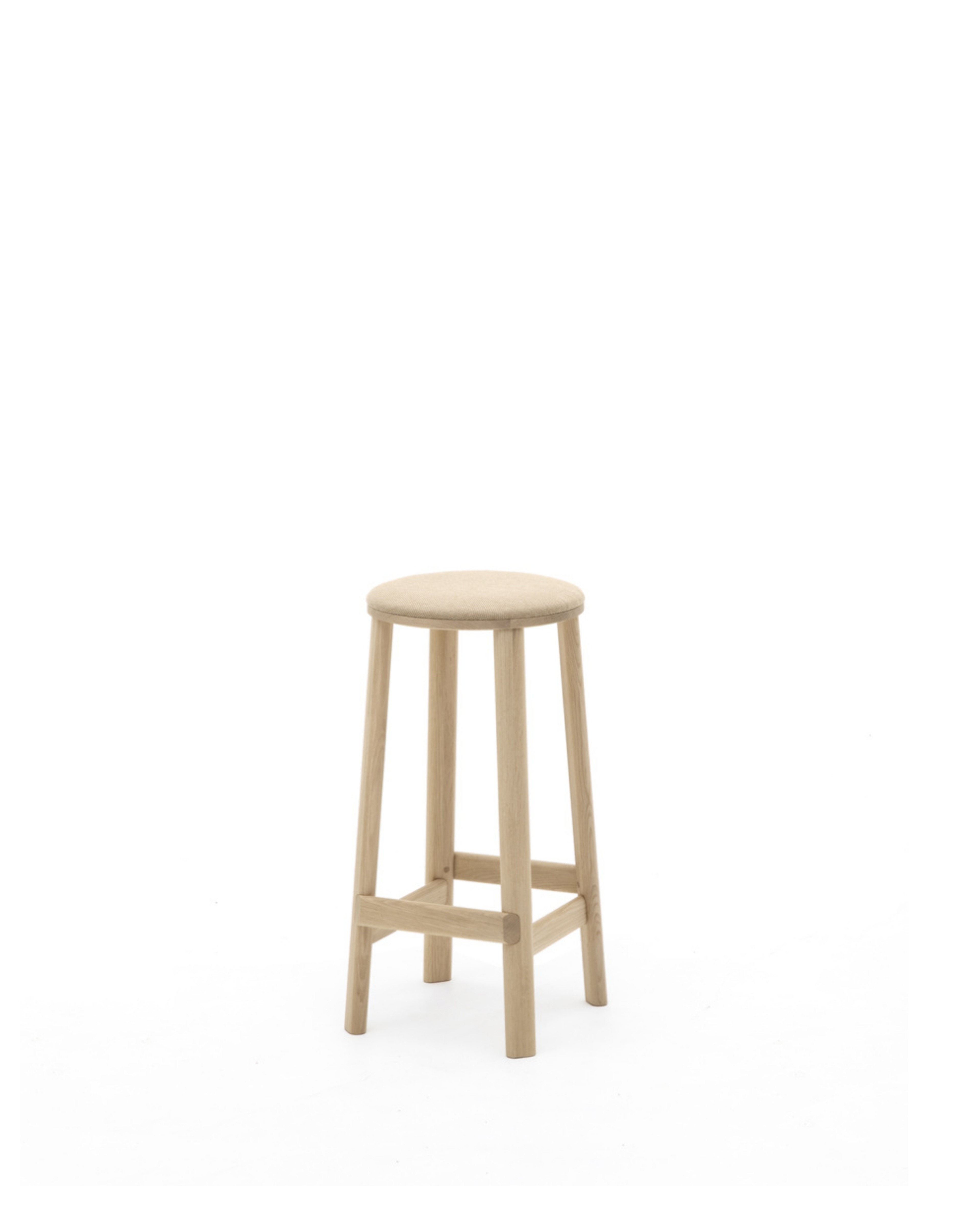 Karimoku New Standard Archive Barstool Pad Low สตูลบาร์เบาะบุผ้าฐานไม้โอ๊ค ออกแบบโดย Christian Haas