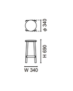 Karimoku New Standard Archive Barstool Pad Low สตูลบาร์เบาะบุผ้าฐานไม้โอ๊ค ออกแบบโดย Christian Haas