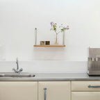FDB Møbler B145 Shelf ชั้นวางติดผนังไม้ oak veneer พร้อมขาเหล็ก ออกแบบโดย Ejvind A. Johansson