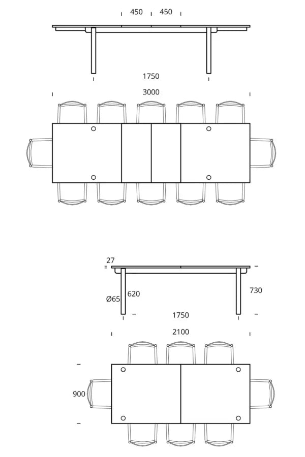 Basic Extendable Straight Table