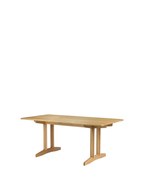 C64 Shaker Table โดย Børge Mogensen โต๊ะไม้ solid oak พร้อมฐาน cross base แข็งแรง รองรับ extension leaf เหมาะสำหรับโต๊ะอาหาร ใช้งานจริงตามแนวคิด Nordic design — OldPineTrees