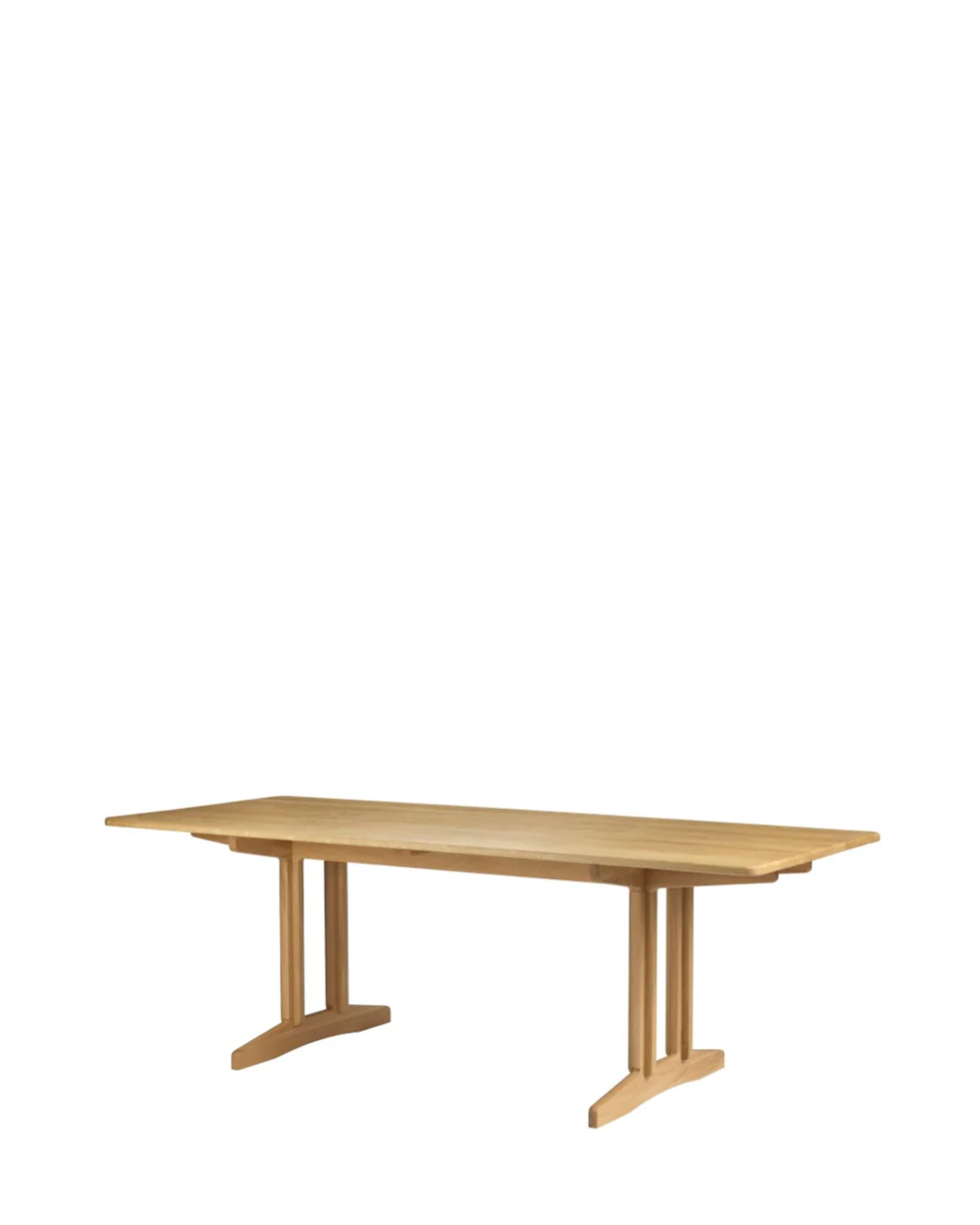 C64 Shaker Table โดย Børge Mogensen โต๊ะไม้ solid oak พร้อมฐาน cross base แข็งแรง รองรับ extension leaf เหมาะสำหรับโต๊ะอาหาร ใช้งานจริงตามแนวคิด Nordic design — OldPineTrees