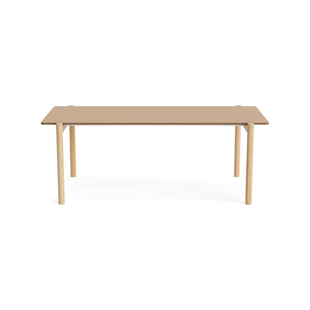 MAKE nordic THY Rectangular Dining Table โต๊ะรับประทานอาหารหน้าโต๊ะลิโนเลียมโครงไม้โอ๊คดีไซน์สแกนดิเนเวียน ออกแบบโดย Esben Pilgaard Jørgensen