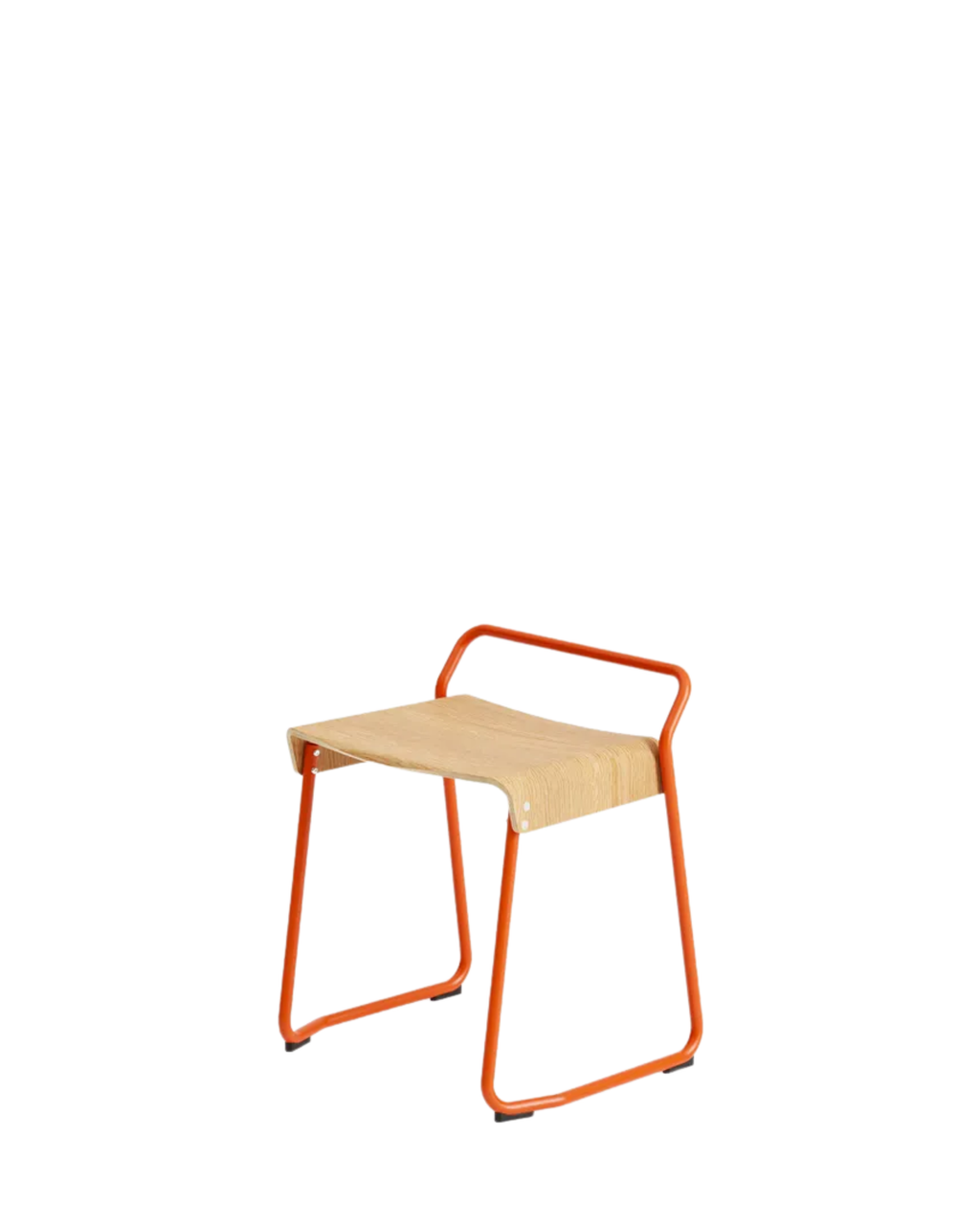 Very Good & Proper Canteen Utility Low Stool สตูลโครงเหล็กท่อดัดชิ้นเดียว ที่นั่งไม้อัด ออกแบบโดย Ed Carpenter และ André Klauser