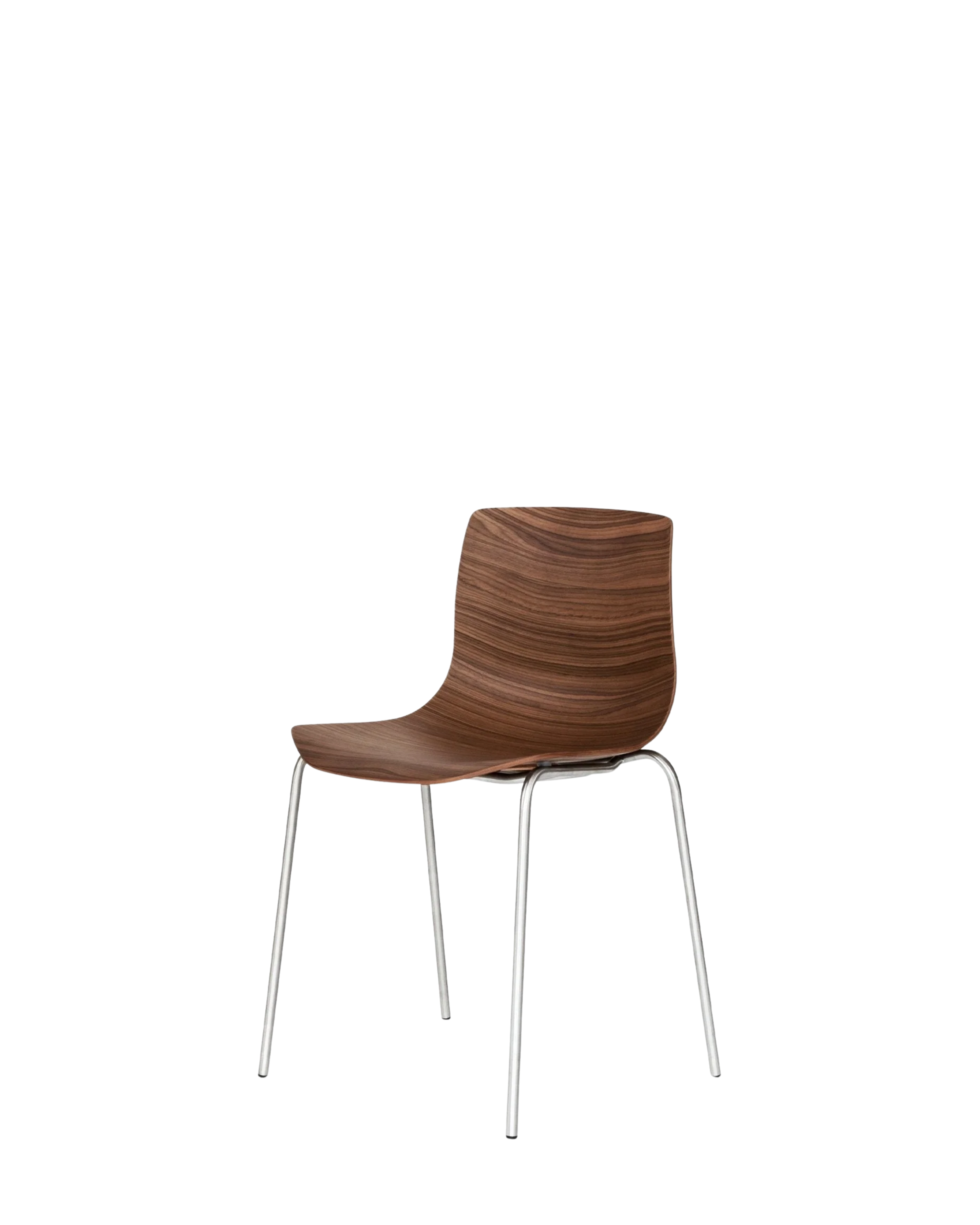 Case Furniture Loku Chair Tubular Base เก้าอี้ที่นั่งไม้โค้ง moulded plywood พร้อมฐานเหล็ก tubular ออกแบบโดย Shin Azumi
