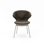 Case Furniture Ella Dining Chair เก้าอี้รับประทานอาหารดีไซน์โค้งล้อมตัว บุผ้า Fine Bouclé สี Pepper หรือ Sable พร้อมฐานให้เลือกทั้งเหล็กดำ สเตนเลส ไม้โอ๊ค และไม้วอลนัต