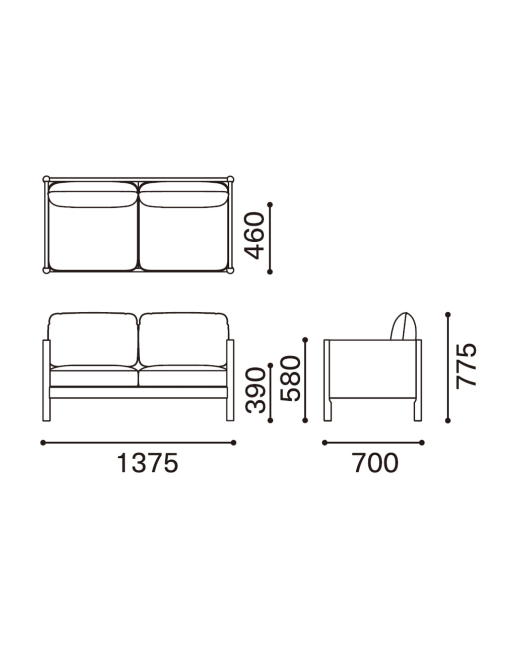 Karimoku New Standard Castor Lobby Sofa 2-Seater โซฟาไม้โอ๊คญี่ปุ่นดีไซน์มินิมอลโดย BIG-GAME