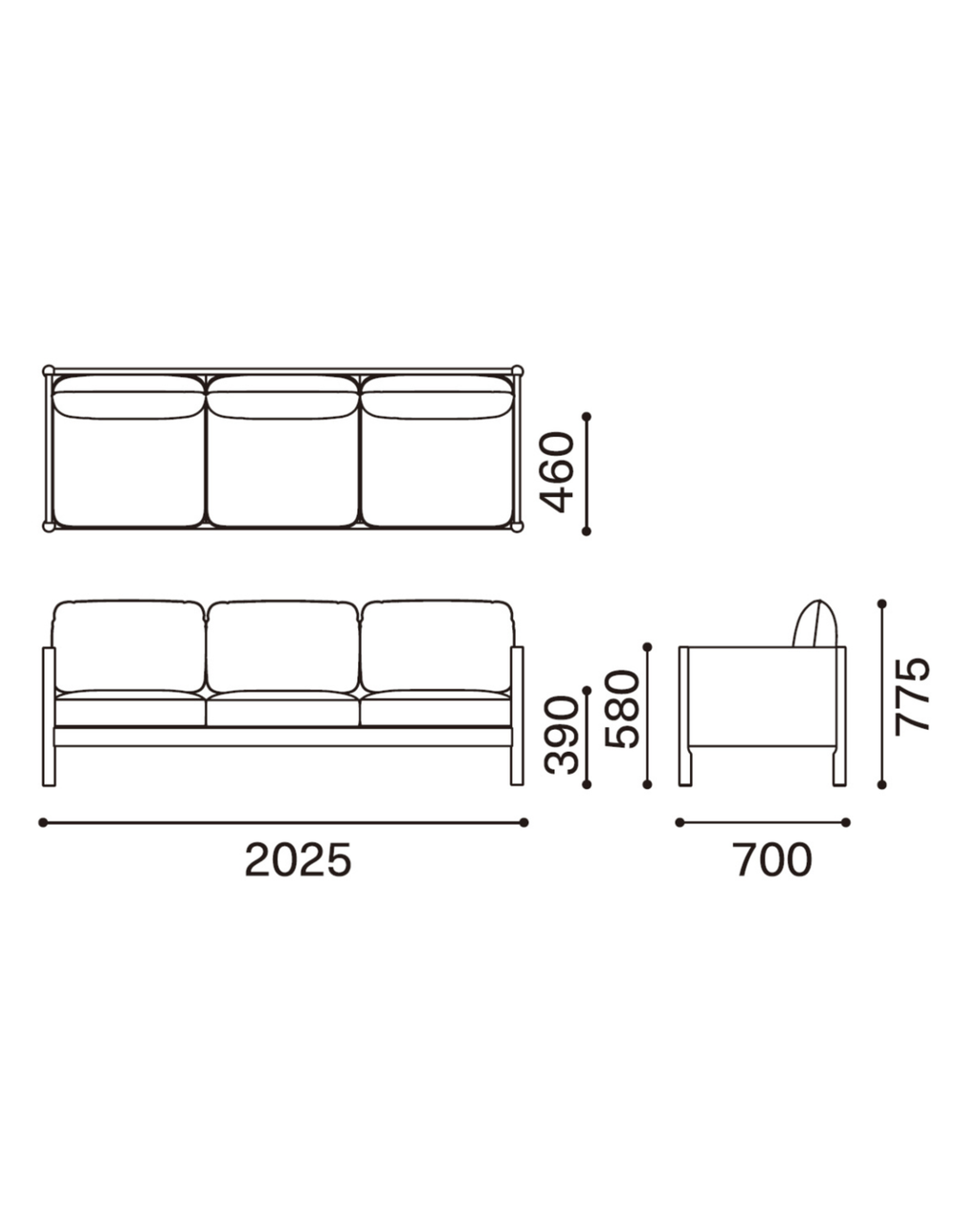 Karimoku New Standard Castor Lobby Sofa 3-Seater โซฟาไม้โอ๊คญี่ปุ่นดีไซน์มินิมอลโดย BIG-GAME