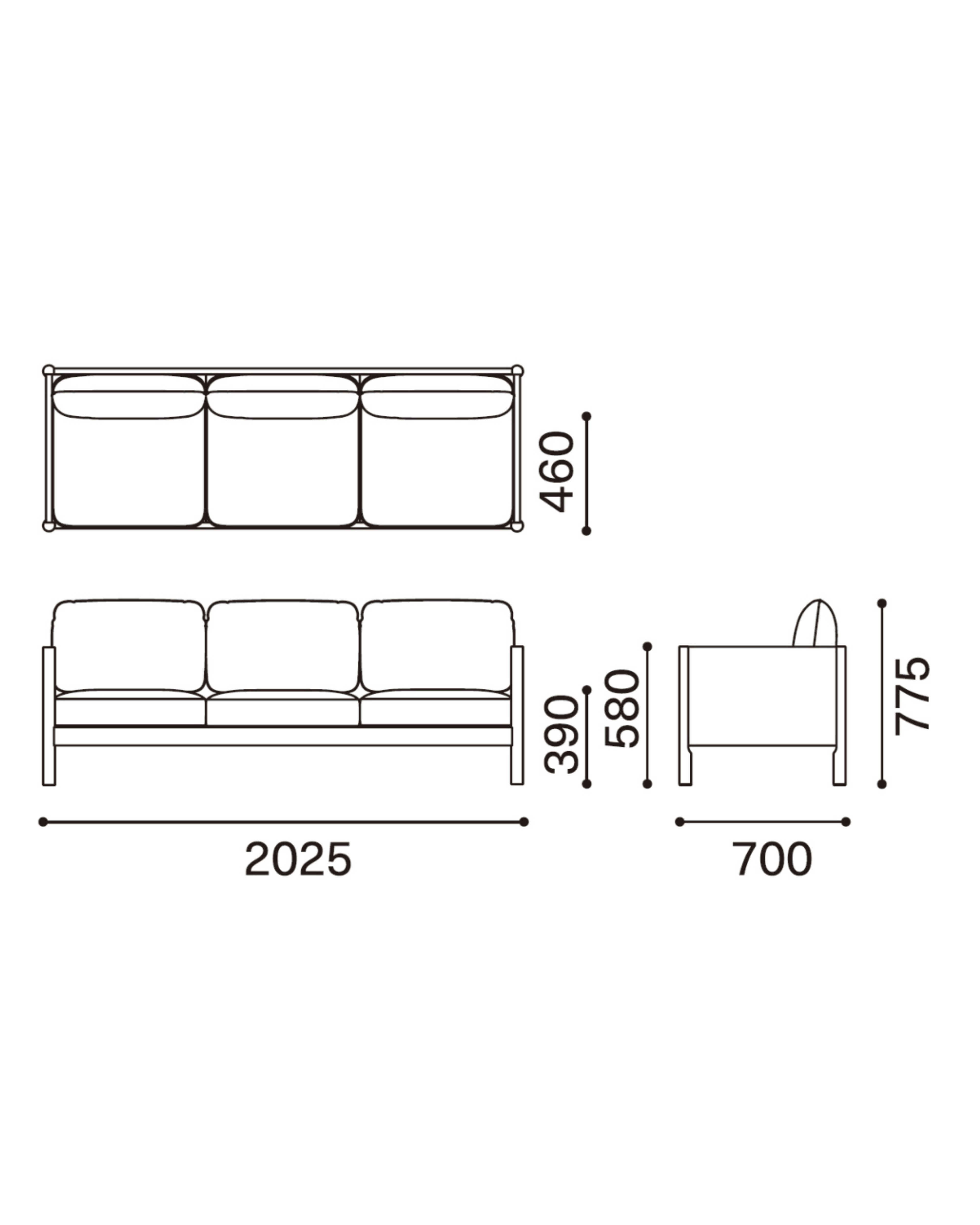 Karimoku New Standard Castor Lobby Sofa 3-Seater โซฟาไม้โอ๊คญี่ปุ่นดีไซน์มินิมอลโดย BIG-GAME