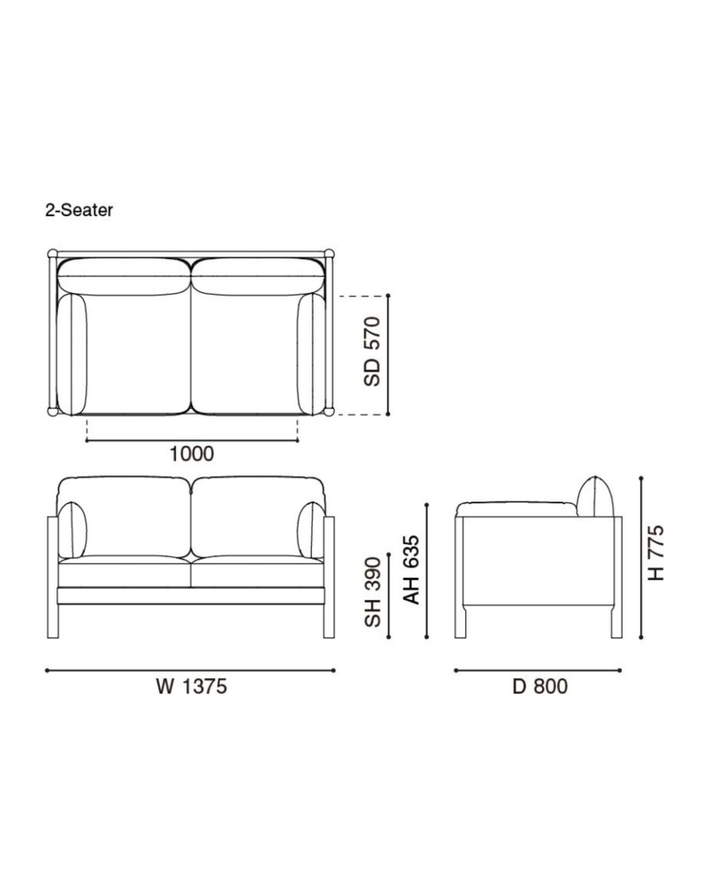 Karimoku New Standard Castor Lobby Sofa Plus 2-Seater โซฟาไม้โอ๊คญี่ปุ่นดีไซน์มินิมอลโดย BIG-GAME