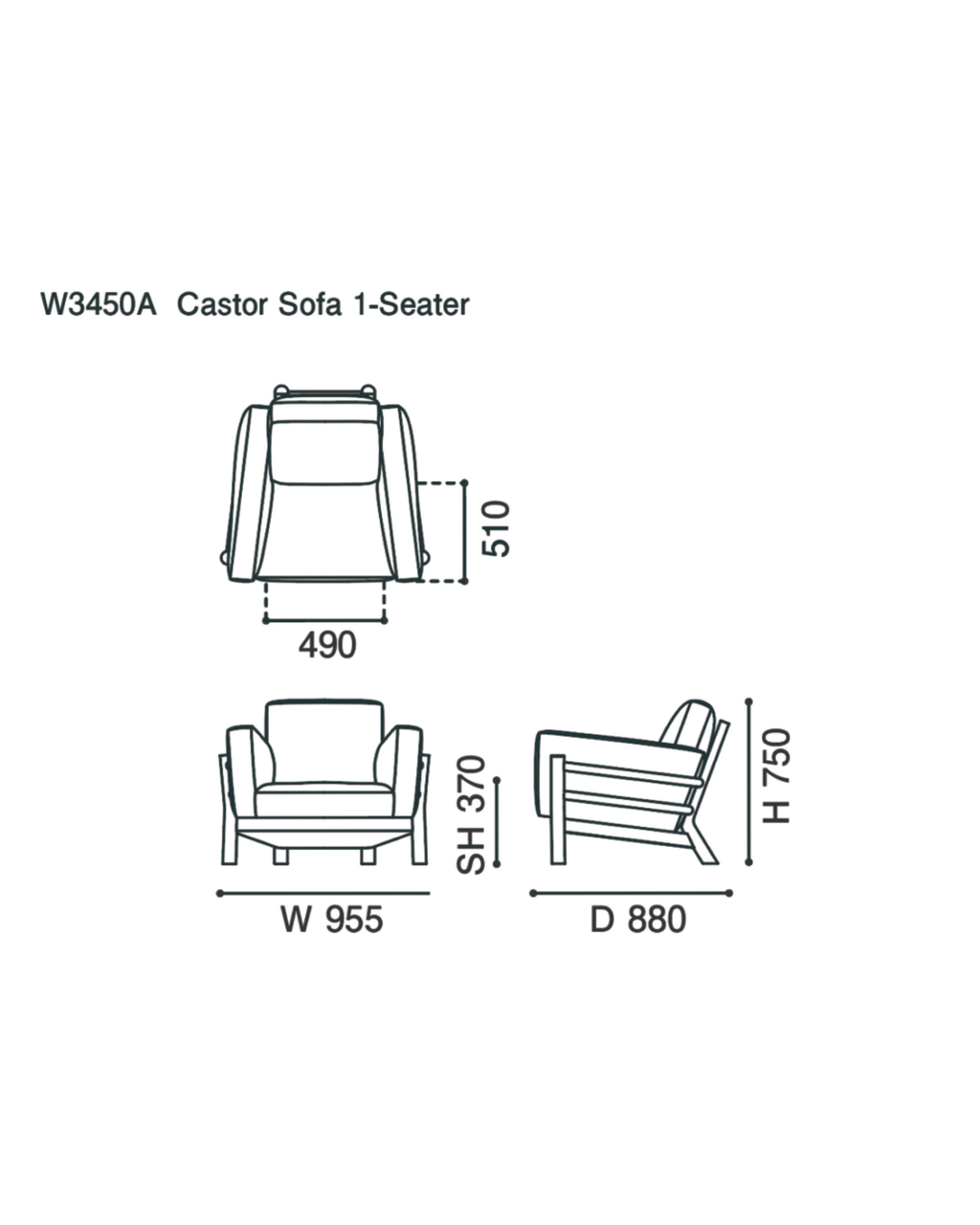 Karimoku New Standard Castor Sofa 1-Seater Leather โซฟาหนังโครงไม้โอ๊คญี่ปุ่น ดีไซน์มินิมอลโดย BIG-GAME