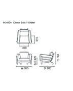 Karimoku New Standard Castor Sofa 1-Seater Leather โซฟาหนังโครงไม้โอ๊คญี่ปุ่น ดีไซน์มินิมอลโดย BIG-GAME