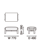 Karimoku New Standard Castor Sofa Ottoman ออตโตมันโครงไม้โอ๊คญี่ปุ่น ดีไซน์มินิมอลโดย BIG-GAME