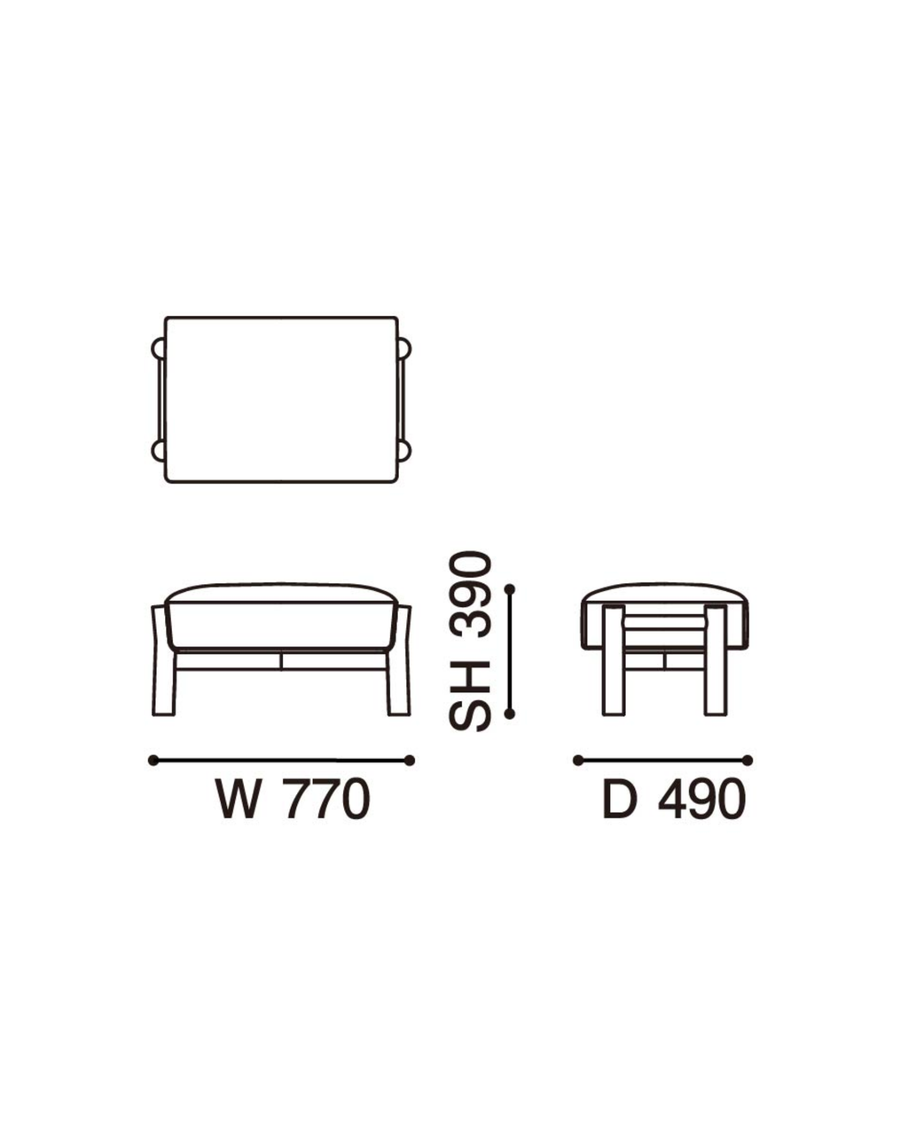 Castor Sofa Ottoman Leather