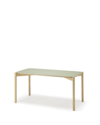 Karimoku New Standard Castor Table Linoleum 150 โต๊ะไม้โอ๊คหน้า linoleum สี olive ดีไซน์มินิมอล